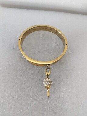 Spartina 449 Gold Bangle Bracelet with Crystal  Charm Daufuskie Island